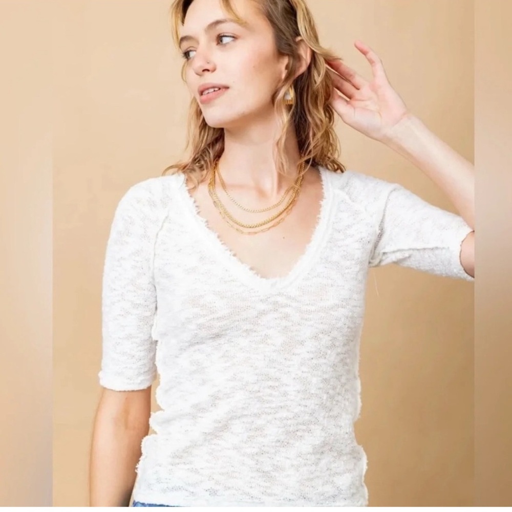 Free People Francis Tee White Size Large